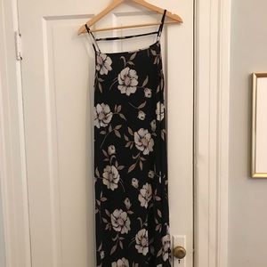 ASOS black floral maxi slip dress